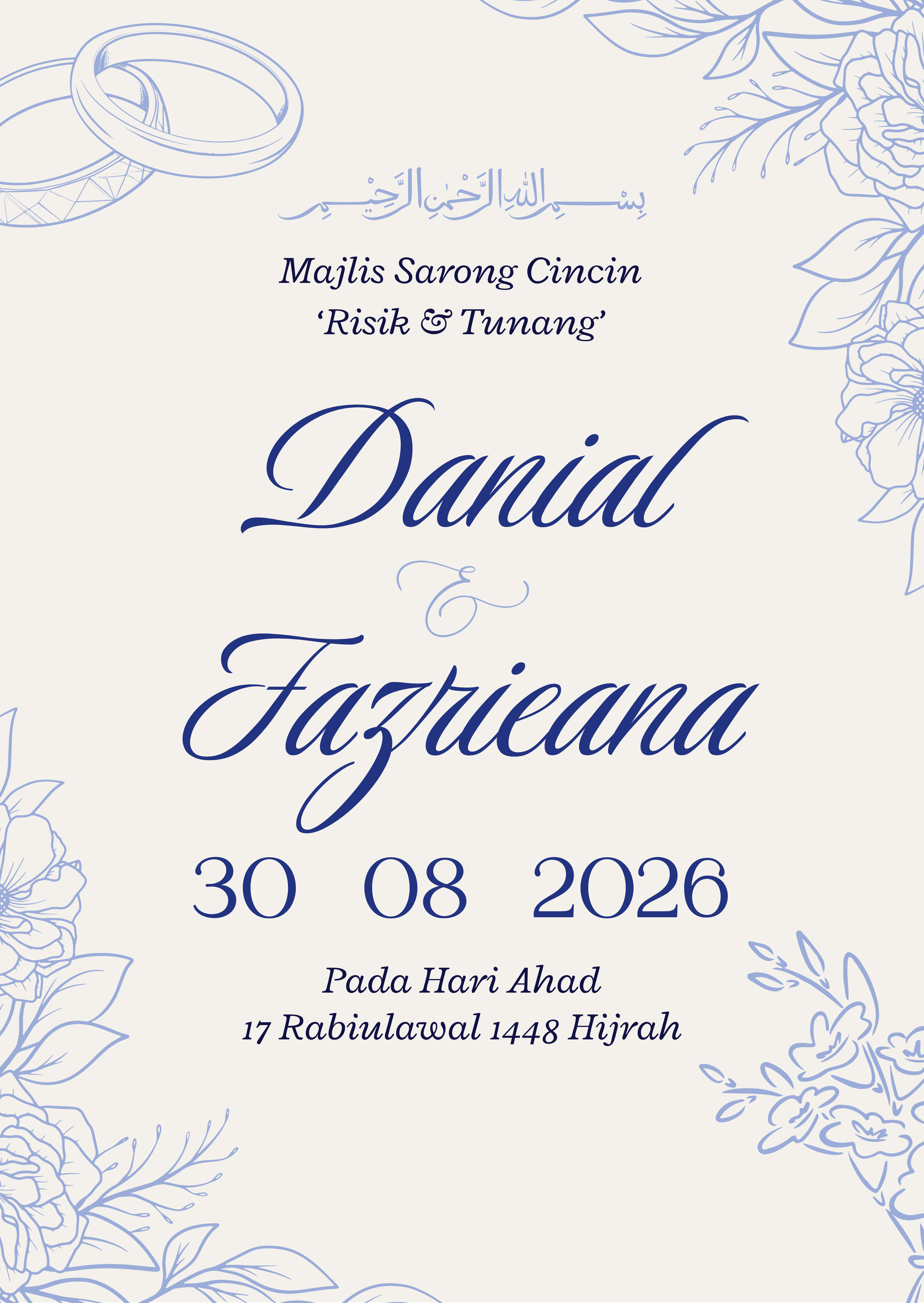 Kad jemputan Danial dan Fazrieana